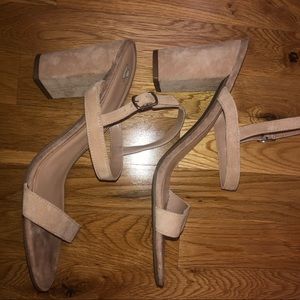 BP Lula Block Heel Slingback Sandal in Blush Suede